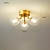 voordelige Globe-ontwerp-moderne inbouw plafondlamp goud antiek messing 6-lichtarmatuur glazen bol kroonluchter koperen plafondlamp hanger voor woonkamer slaapkamer eetkamer keuken