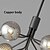 cheap Sputnik Design-LED Pendant Light 9/12/18-Lights Ceiling Light Fixtures Modern Matte Black/Transparent Glass Shade Semi Flush Mount Ceiling Light with Glass Shade