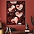 رخيصةأون مطبوعات كبيرة-لوحة فنية جدارية لعيد الحب من القماش مطبوعة على شكل قلب حب قديم وملصقات صور لوحة قماشية مزخرفة لغرفة المعيشة صور بدون إطار