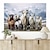 billige Dyretrykk-dyr veggkunst lerret sauer under snødekte fjell utskrifter og plakater bilder dekorativt stoff maleri til stuen bilder uten ramme