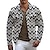 cheap Men&#039;s Western Shirts-Geometry Vintage Casual Men&#039;s Shirt Shirt Jacket Shacket Outdoor Street Casual Daily Fall &amp; Winter Turndown Long Sleeve Gray S M L Shirt