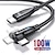 ieftine Cabluri Telefon Mobil-cablu pd100w tip c la tip c încărcare super rapidă pentru samsung s23 ultra s22 s21 cablu de încărcare rapidă 100w pentru cablu de încărcare usb c de 180 de grade pentru realme oneplus oppo pd cablu