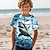 billige drenges 3d t-shirts-Drenge 3D Haj T-shirt Skjorte Kortærmet 3D-udskrivning Sommer Aktiv Sport Mode Polyester Børn 3-12 år Rund hals udendørs Afslappet Daglig Regulær