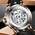 levne Mechanické hodinky-nové spropitné značky pánské hodinky svítící kostra mechanické hodinky móda příliv business páska voděodolné sportovní pánské náramkové hodinky