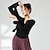 זול אימון ריקוד-לבוש אקטיבי עליון צבע טהור שחבור בגדי ריקוד נשים הצגה הדרכה שרוול ארוך גבוה פוליאסטר