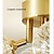 abordables Diseño de globo-Lámpara de techo moderna empotrada, accesorio de 6 luces de latón antiguo dorado, lámpara de globo de cristal de mediados de siglo, colgante de luz de techo de cobre para sala de estar, dormitorio,