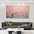 cheap Floral/Botanical Paintings-Handmade Oil Painting Canvas Wall Art Decor Pink Original Flowering tree Home Decor With Stretched FrameWithout Inner Frame Painting