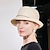 tanie Kapelusze na przyjęcia-kapelusze kapelusz słomkowy z włókna kapelusz przeciwsłoneczny ślub na co dzień elegancka ochrona przeciwsłoneczna z nakryciem głowy z koralikami