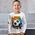 Недорогие 3d футболки мальчика-Мальчики 3D Футбол Футболка Рубашка Длинный рукав 3D печать Весна Осень Спорт Мода Уличный стиль Полиэстер Дети 3-12 лет Вырез под горло на открытом воздухе Повседневные Стандартный