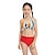 levne Plavky-dětské dívčí plavky outdoor color block aktivní plavky 7-13 let letní červená