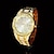 ieftine Ceasuri Quartz-3 buc/set ceas hiphop pentru bărbați cu strasuri &amp; colier &amp; set bratara, cadou de Craciun