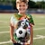 billige guttes 3d-t-skjorter-Gutt 3D Fotball T-skjorte Skjorte Kortermet 3D-utskrift Sommer Aktiv Sport Mote Polyester Barn 3-12 år Crew-hals utendørs Avslappet Daglig Normal