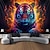 cheap Blacklight Tapestries-Tiger Blacklight Tapestry UV Reactive Glow in the Dark Trippy Animal Nature Landscape Hanging Tapestry Wall Art Mural for Living Room Bedroom