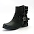 cheap Women&#039;s Boots-Women&#039;s Boots Motorcycle Boots Plus Size Work Boots Outdoor New Year Daily Booties Ankle Boots Buckle Flat Heel Round Toe Vintage Casual Minimalism Faux Leather Zipper Black Brown Gray