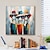 abordables Pinturas de personas-Las tres mujeres lienzo arte de la pared damas con sombreros pintura pintada a mano pintura para mujeres lienzo grande abstracto decoración de la pared del hogar dormitorio sin marco