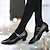 cheap Ballroom Shoes &amp; Modern Dance Shoes-Women&#039;s Heels Pumps Slip-Ons Mary Jane Vintage Shoes Comfort Shoes Party Outdoor Daily Kitten Heel Round Toe Elegant Vintage Fashion Leather Cowhide Buckle Ankle Strap Silver Dark Red Black