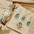 Χαμηλού Κόστους Ρολόγια Quartz-5 τμχ/σετ γυναικείο ρολόι πολυτελές ρολόι χαλαζία από στρας vintage αναλογικό ρολόι καρπού &amp; σετ κοσμημάτων, δώρο για τη μαμά της