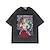 preiswerte Cosplay-Anime-Kapuzenpullover und T-Shirts für den Alltag-One Piece Affe D. Ruffy Roronoa Zoro T-Shirt-Ärmel Übergroßes Acid Washed T-Shirt Bedruckt Grafik Für Paar Herren Damen Erwachsene Heißprägen Casual