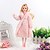 voordelige Poppenaccessoires-rondom 7 sets 30cm yi tian roze pop kleding trouwjurk simulatie pop bontjas