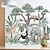 economico Adesivi murali-adesivo da parete animali della foresta elefanti panda carta da parati per la decorazione della camera da letto del soggiorno