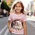 ieftine tricouri 3d fete-Fete 3D Pisica Tricou Cămașă Roz Manșon scurt Tipărire 3D Vară Activ Modă Drăguţ Poliester Copii 3-12 ani Stil Nautic În aer liber Casual Zilnic Fit regulat