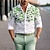 Недорогие Рубашка мужская с принтом-Повседневная мужская рубашка с четырьмя листами клевера на день святого Патрика, повседневная одежда, весенняя одежда&amp;amp; летняя отложная рубашка с длинными рукавами желтого, красного, зеленого
