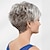 abordables peluca vieja-Pelucas sintéticas Rizado Corte Pixie Hecho a Máquina Peluca Corta A1 Pelo sintético Mujer Suave Moda Fácil de llevar Plata Gris