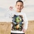tanie chłopięce koszulki 3D-Dla chłopców 3D Kreskówki Dinozaur T-shirt Koszula Długi rękaw Druk 3D Wiosna Jesień Sport Moda Moda miejska Poliester Dzieci 3-12 lat Półgolf Na zewnątrz Codzienny Regularny