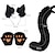 ieftine Karnevalske nošnje-urechi de pisică și lup costum de cosplay coada de animal de vulpe agrafă de păr din blană artificială coafură pentru halloween bentiță din piele mănuși set de coadă pentru martie gras