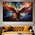 cheap Animal Prints-Animals Wall Art Canvas Flaming Phoenix Prints and Posters Pictures Decorative Fabric Painting For Living Room Pictures No Frame