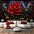 Χαμηλού Κόστους ταπετσαρίες τέχνης-βιτρό τριαντάφυλλο κρεμαστή ταπισερί τοίχου τέχνη μεγάλη ταπετσαρία τοιχογραφία διακόσμηση φωτογραφία σκηνικό κουβέρτα κουρτίνα σπίτι υπνοδωμάτιο διακόσμηση σαλονιού