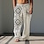 Χαμηλού Κόστους Ανδρικό βαμβακερό λινό παντελόνι-Ανδρικά Βίντατζ Etnic Sunfire Λευκά παντελόνια Παντελόνια Μεσαία Μέση ΕΞΩΤΕΡΙΚΟΥ ΧΩΡΟΥ Καθημερινά Ρούχα Streetwear Φθινόπωρο &amp; Χειμώνας Κανονικό