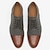 billiga Oxfordskor till herrar-mäns klänning skor casual grått tyg italienskt fullnarv kohud halkskyddad snörning