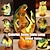 billige Dekorative lys-harpiks bordlampe dyreserie simulert glassmaleriet nattlys retro skrivebordslamper for soverom nattbordslampe dyreelskere hjemmeinnredning 10*15cm/3.93*5.9inch