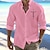 cheap Men&#039;s Graphic Cotton Linen Shirts-Men&#039;s Linen Linen Cotton Blend Shirt Linen Shirt Button Up Shirt Faith Print Long Sleeve Standing Collar Black, White, Pink Shirt Outdoor Daily Wear Vacation