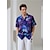 voordelige Hawaiiaanse reversoverhemden voor heren-Voor heren Overhemd Hawaiiaans overhemd Grafisch overhemd Aloha-shirt Bloemig Ananas Kikker Strijkijzer Olijfgroen Rood groen Blozend Roze Rood blauw 3D-afdrukken Buiten Straat Korte mouw