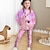olcso lány 3D szettek-Lány 3D Egyszarvú Pulóver és legging szett Rózsaszín Hosszú ujj 3D nyomtatás Tavasz Ősz Aktív Divat Napi Poliészter Gyerekek 3-12 év Terített nyak Szabadtéri Randi Vakáció Normál
