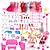 billige Dukketilbehør-gaveeske sett lele rosa dukketilbehør leketøy-materialpakke utenlandsk dukkeklær hengende skjørt for barn 118 deler