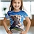 tanie dziewczęce koszulki 3d-Dla dziewczynek 3D Tygrys T-shirt Koszula Krótki rękaw Druk 3D Lato Wiosna Aktywny Moda Śłodkie Poliester Dzieci 3-12 lat Półgolf Na zewnątrz Codzienny Regularny