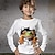 tanie chłopięce koszulki 3D-Dla chłopców 3D Kreskówki T-shirt Koszula Długi rękaw Druk 3D Wiosna Jesień Sport Moda Moda miejska Poliester Dzieci 3-12 lat Półgolf Na zewnątrz Codzienny Regularny
