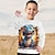 tanie chłopięce koszulki 3D-Dla chłopców 3D Kreskówki Dinozaur T-shirt Koszula Długi rękaw Druk 3D Wiosna Jesień Sport Moda Moda miejska Poliester Dzieci 3-12 lat Półgolf Na zewnątrz Codzienny Regularny