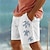 levne Pánské grafické šortky-pánské bavlněné šortky letní šortky plážové šortky s potiskem šňůrka v pase zvířecí pohodlí prodyšné krátké outdoorové dovolené chodit ven směs bavlny havajská ležérní armádazelená bílá