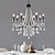 voordelige Unieke kroonluchters-kroonluchter in kaarsstijl met kristallen decor, eenvoudig klassiek/traditioneel half verzonken plafondlamp vast licht voor entree, hal, eetkamer en foyer zwart