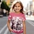 levne dívčí 3D trička-Dívčí 3D Kočka Košilky Košile Růžová Krátký rukáv 3D tisk Léto Aktivní Módní Roztomilý Polyester Děti 3-12 let Tričkový Venkovní Ležérní Denní Běžný