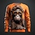 cheap Men&#039;s 3D Sweatshirts-Graphic Orangutan Men&#039;s Fashion 3D Print Golf Pullover Sweatshirt Holiday Vacation Going out Sweatshirts Light Brown Orange Long Sleeve Crew Neck Print Spring &amp;  Fall Designer Hoodie Sweatshirt