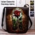 cheap Graphic Print Bags-Women&#039;s Crossbody Bag Shoulder Bag Fluffy Bag Polyester Shopping Daily Holiday Print Large Capacity Lightweight Durable Rose Yellow Red Blue