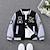 cheap Outerwear-Kids Boys Baseball Jackets Outerwear Graphic Letter Long Sleeve Coat School Cool Daily Black Green Spring Fall 7-13 Years