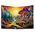 cheap Blacklight Tapestries-Mushroom Pathway Blacklight Tapestry UV Reactive Glow in the Dark Trippy Psychedelic Misty Nature Landscape Hanging Tapestry Wall Art Mural for Living Room Bedroom