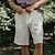 cheap Linen Shorts-Men&#039;s Shorts Linen Shorts Summer Shorts Pocket Drawstring Elastic Waist Plain Comfort Breathable Short Casual Daily Holiday Fashion Classic Style Black White