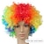 olcso Jelmezparókák-szivárvány bohóc paróka jelmez kiegészítők rövid színes afro haj paróka gyerekeknek női férfiak felnőttek 70-es évek 80-as évek halloween bulik karneválok színlelés játék